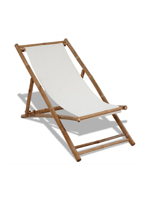 Chaise de terrasse en bambou et toile - Kiabi