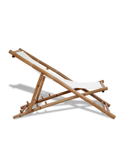 Chaise de terrasse en bambou et toile - Kiabi