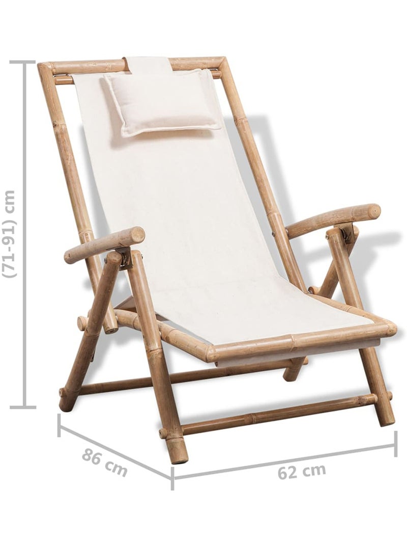 Chaise d'extérieur en bambou Blanc - Kiabi