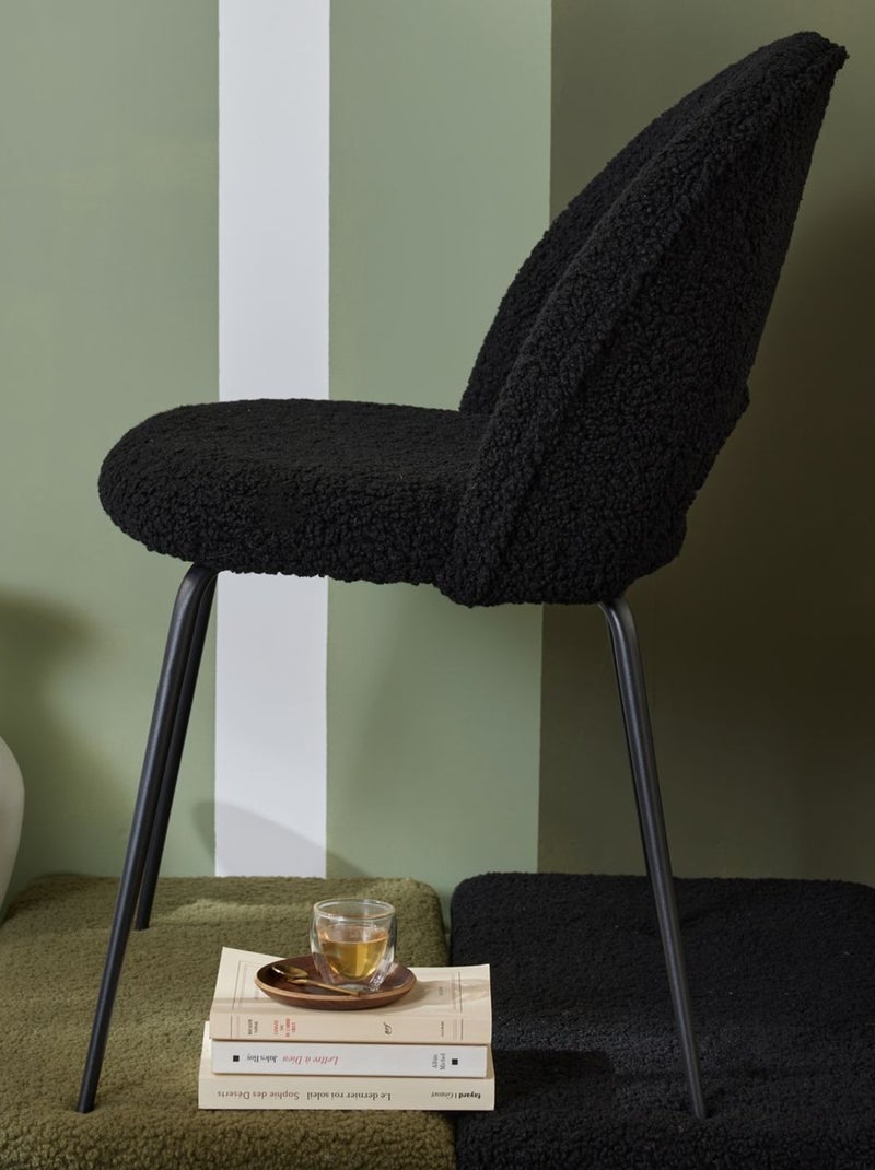 Chaise en bouclette MATCHA Noir - Kiabi