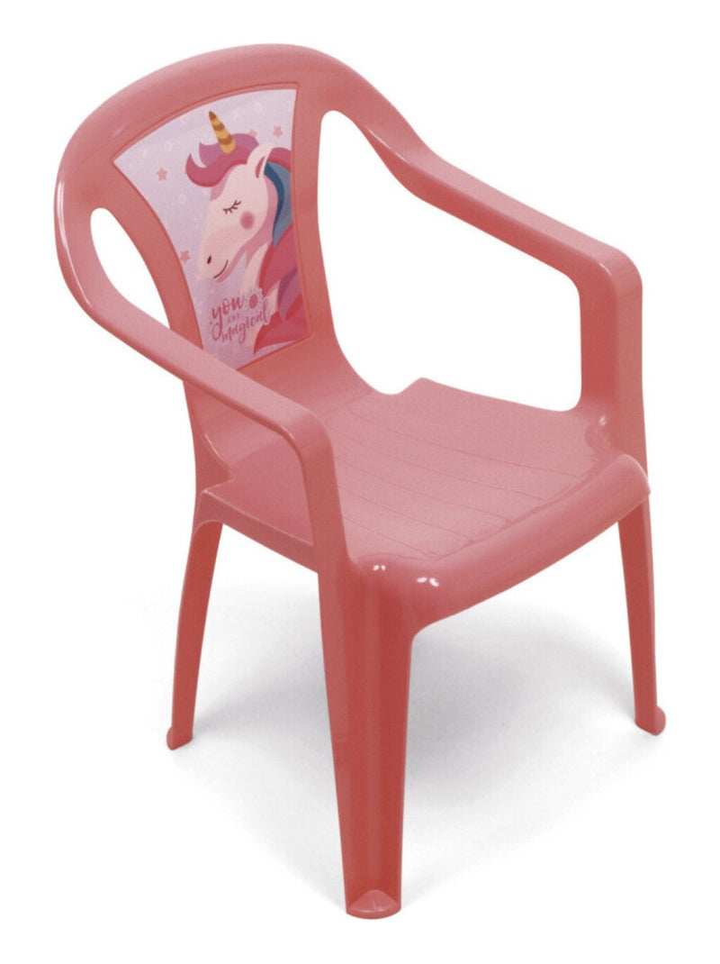 Chaise en plastique 36.5x40x51cm - Licorne Rose - Kiabi