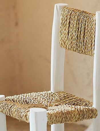 Chaise enfant bois blanc et doum