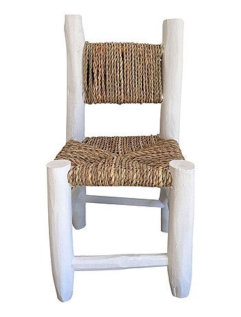 Chaise enfant bois blanc et doum