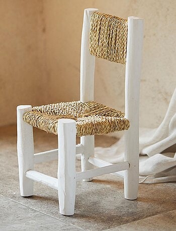Chaise enfant bois blanc et doum