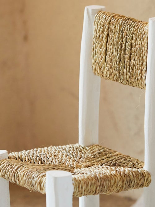 Chaise enfant bois blanc et doum - Kiabi