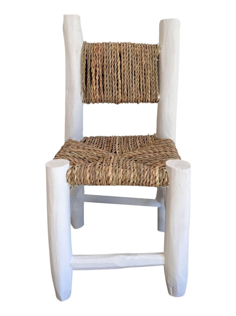 Chaise enfant bois blanc et doum Blanc - Kiabi