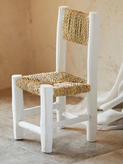 Chaise enfant bois blanc et doum - Kiabi