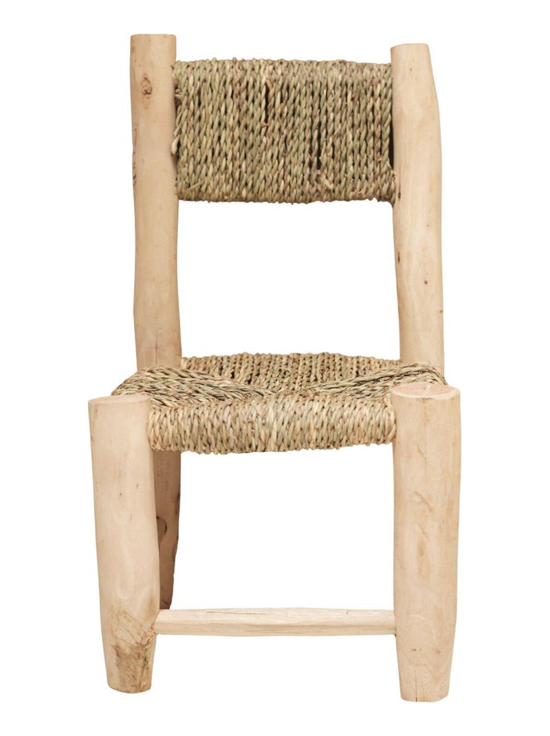 Chaise enfant bois de laurier et doum Beige clair - Kiabi