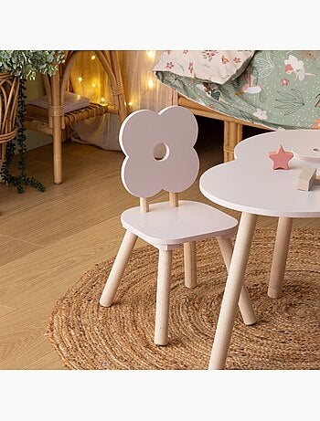 Chaise enfant dossier fleur DOUCEUR