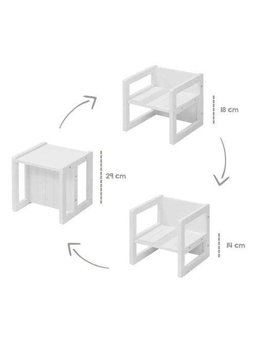Chaise enfant en bois convertible en tabouret - 3 Hauteurs d'assise 'Roba' - Kiabi