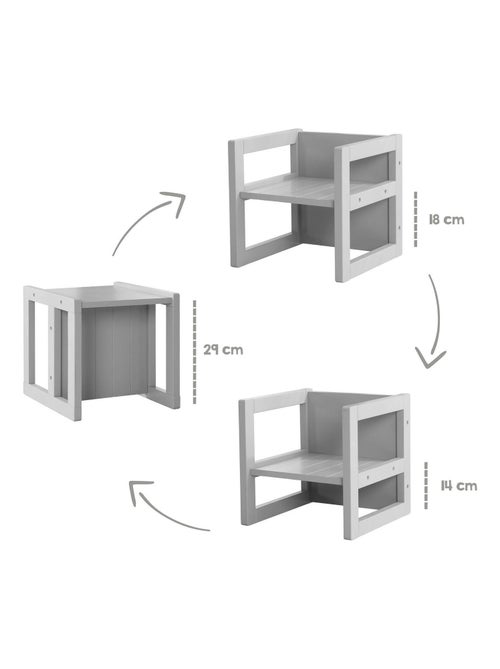 Chaise enfant en bois convertible en tabouret - 3 Hauteurs d'assise 'Roba' - Kiabi