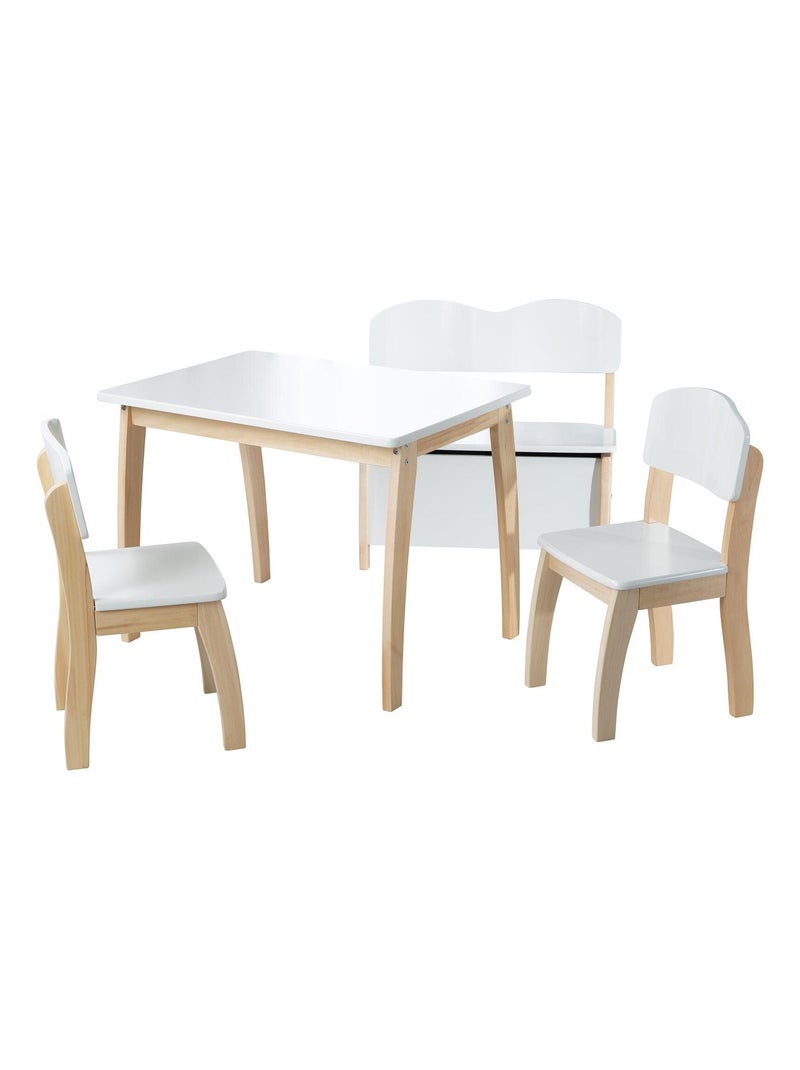 Chaise enfant en bois massif - ROBA Blanc Beige - Kiabi