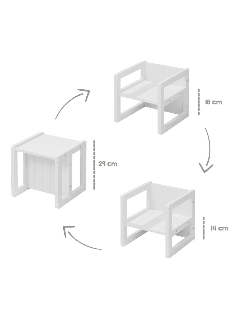 Chaise enfant évolutive et réversible en bois - ROBA Blanc - Kiabi