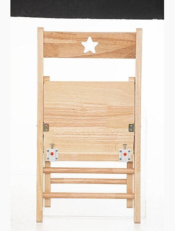 Chaise enfant pliante en bois hévéa dossier étoile SALY