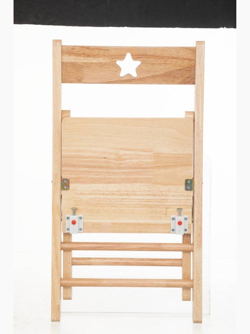 Chaise enfant pliante en bois hévéa dossier étoile SALY - Kiabi