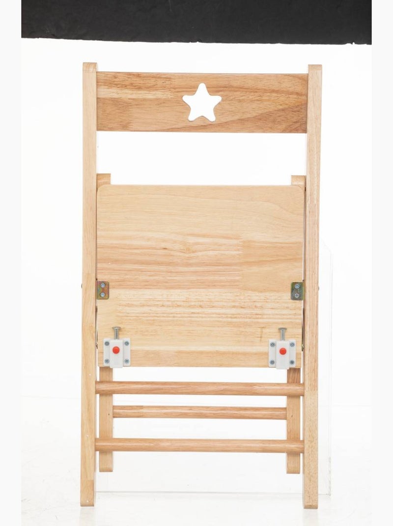 Chaise enfant pliante en bois hévéa dossier étoile saly Beige - Kiabi
