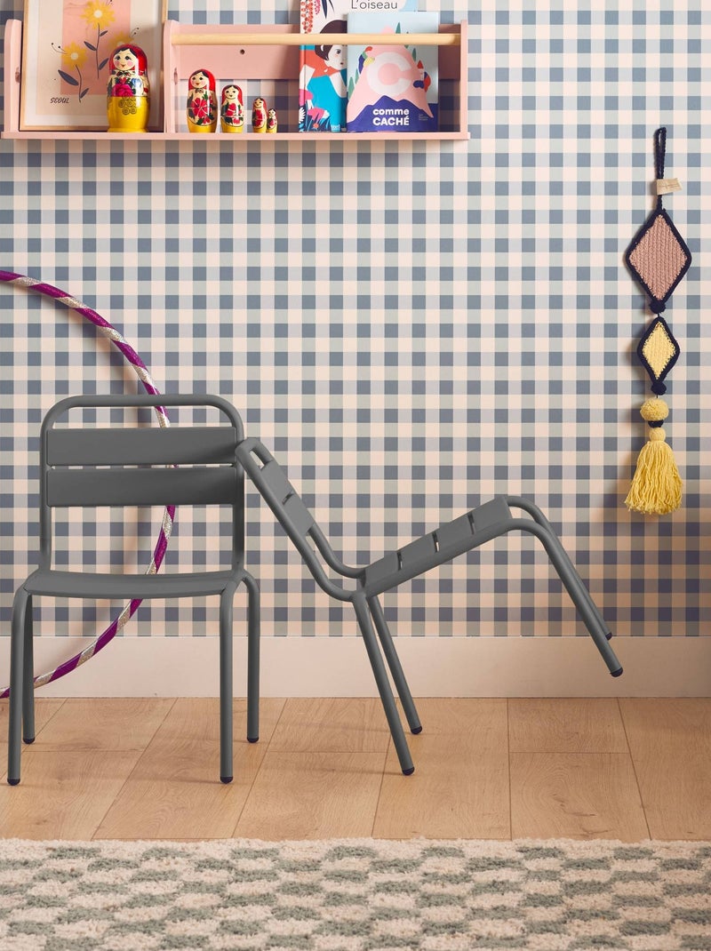Chaise enfant, salon de jardin enfant métal (lot de 2) Kristoff gris anthracite - Kiabi