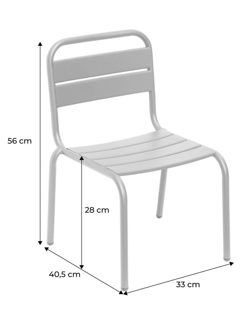 Chaise enfant, salon de jardin enfant métal (lot de 2) Kristoff Jaune - Kiabi