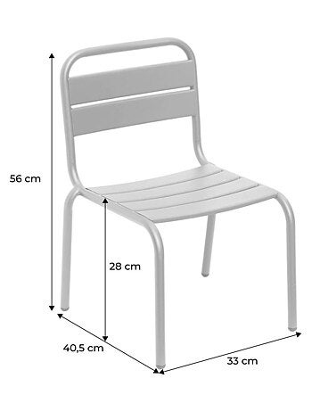 Chaise enfant, salon de jardin enfant métal (lot de 2) Kristoff
