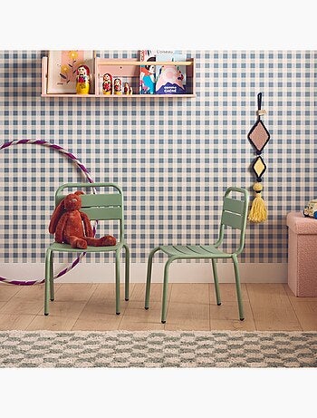 Chaise enfant, salon de jardin enfant métal (lot de 2) Kristoff