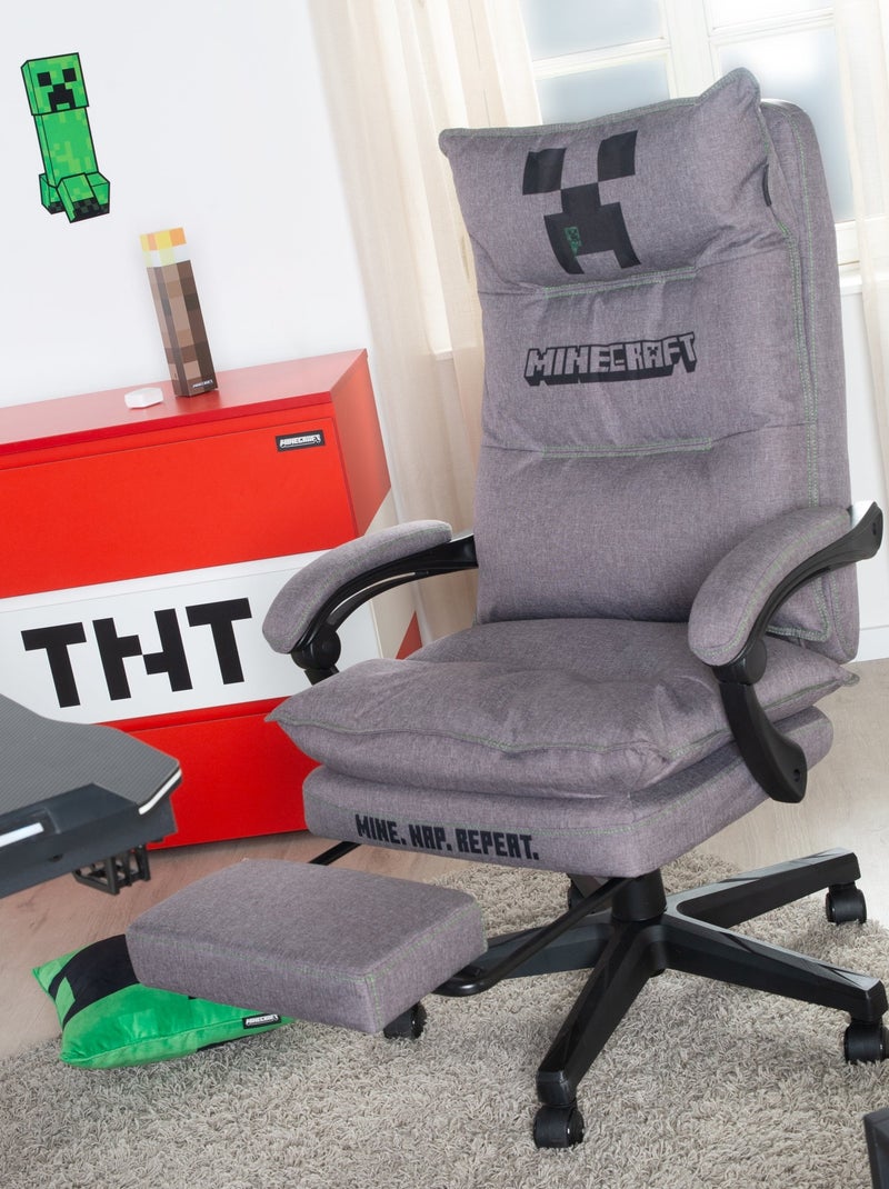 Chaise gaming 360° réglable en hauteur 'Minecraft' ROBA Gris Noir - Kiabi