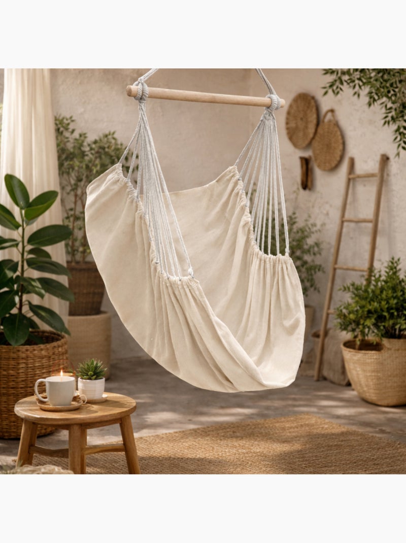 Chaise hamac suspendue avec système d'attache - linxor Beige - Kiabi