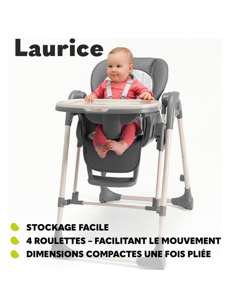 Chaise Haute - LIONELO Laurice - Transat - Evolutive - 6 à 36 mois - Avec fonction de balancelle Vert - Kiabi