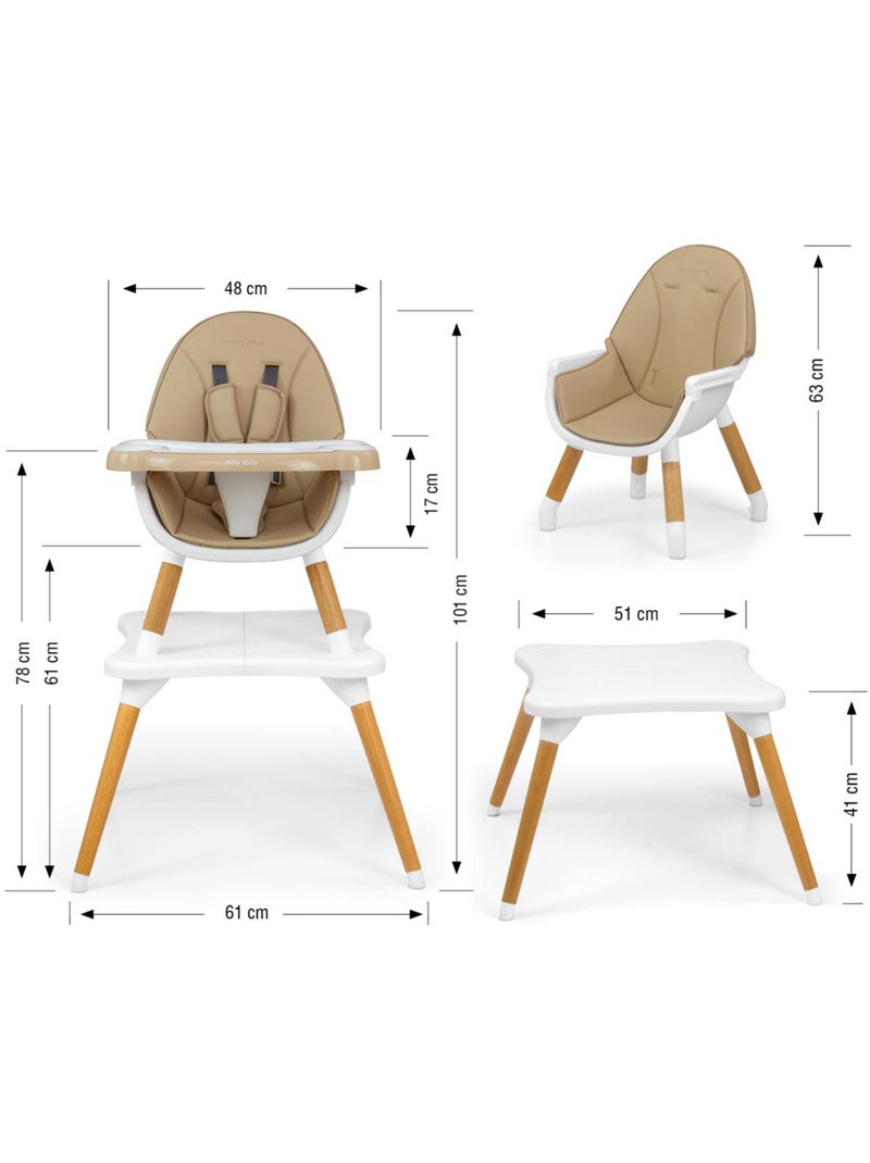 Chaise haute 2-en-1 'milly mally' malmo beige Beige - Kiabi