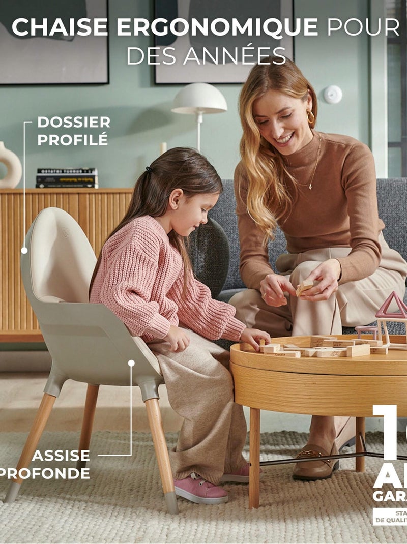 Chaise haute 2en1 fini 2 modèle pratique et confortable Beige - Kiabi