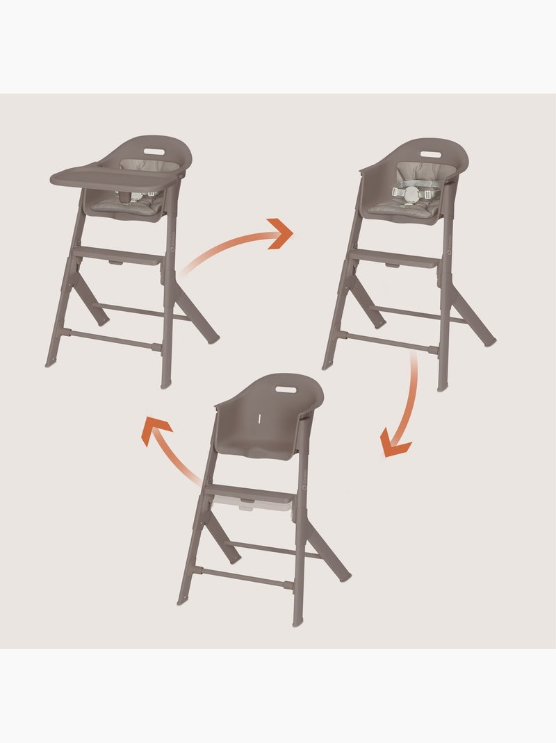 Chaise haute 2en1 LIONELO Beny - 6 à 36 mois - Évolutive Taupe - Kiabi
