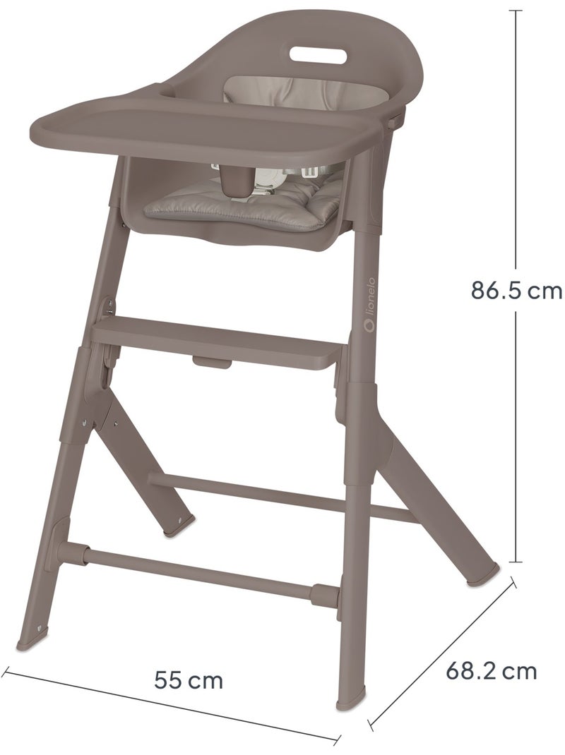 Chaise haute 2en1 LIONELO Beny - 6 à 36 mois - Évolutive Taupe - Kiabi