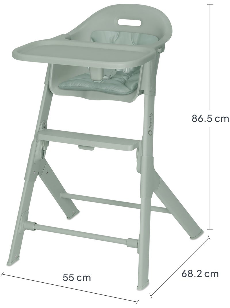 Chaise haute 2en1 LIONELO Beny - 6 à 36 mois - Évolutive Vert - Kiabi