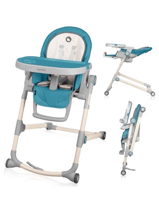 Chaise haute 2en1 LIONELO Cora - Pliable - Transat - 4 roulettes - 0–36 mois