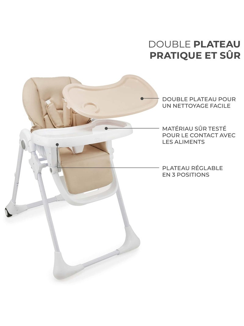Chaise haute 2en1 tummie modèle pratique et confortable Beige - Kiabi