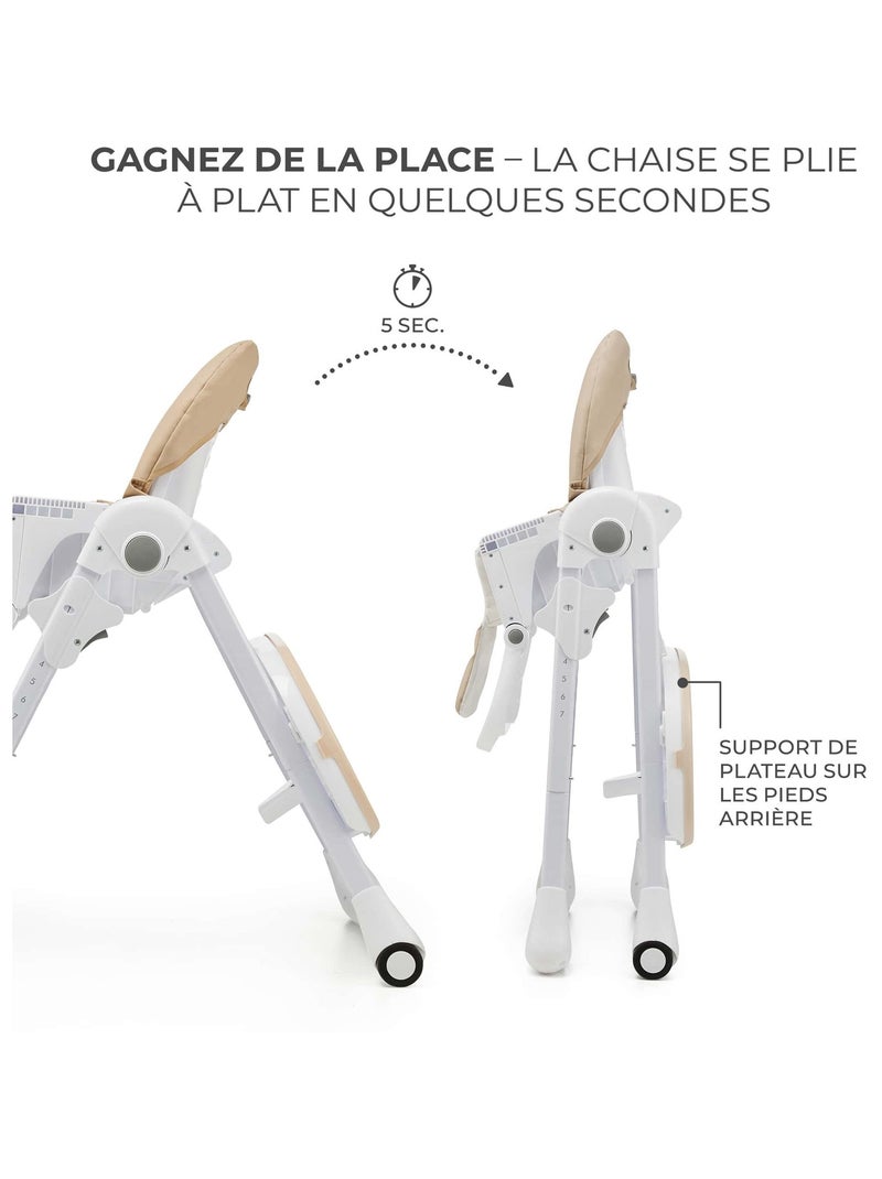 Chaise haute 2en1 tummie modèle pratique et confortable Beige - Kiabi