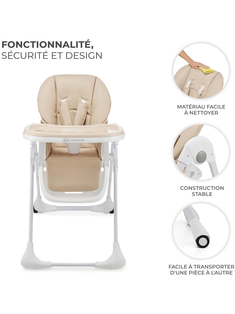 Chaise haute 2en1 tummie modèle pratique et confortable Beige - Kiabi