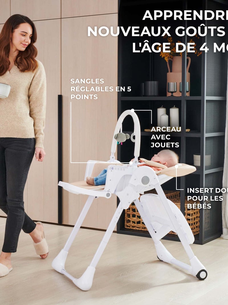 Chaise haute 2en1 tummie modèle pratique et confortable Gris - Kiabi