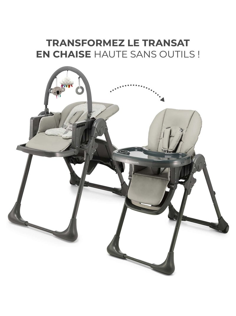 Chaise haute 2en1 tummie modèle pratique et confortable Gris - Kiabi