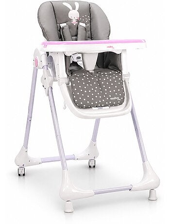 Chaise haute à roulettes Pink Bunny Asalvo