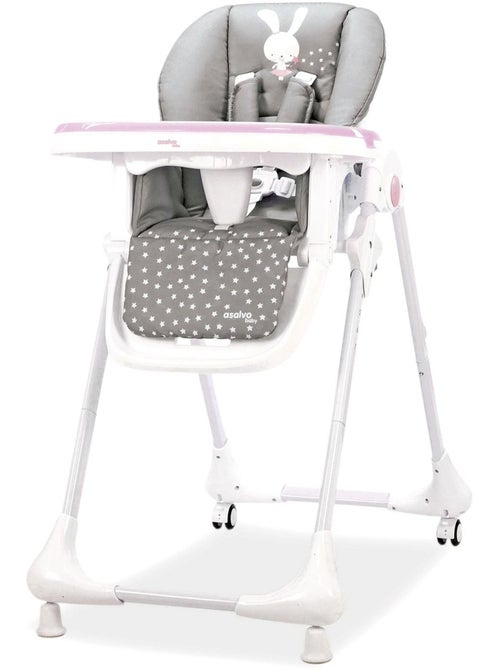 Chaise haute à roulettes Pink Bunny Asalvo - Kiabi