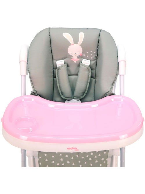 Chaise haute à roulettes Pink Bunny Asalvo - Kiabi