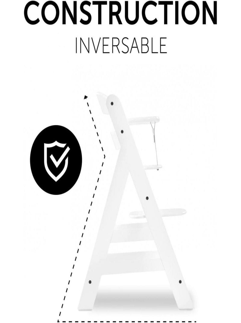 Chaise haute Alpha+B Blanc Blanc - Kiabi