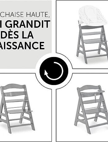 Chaise haute Alpha+B Gris