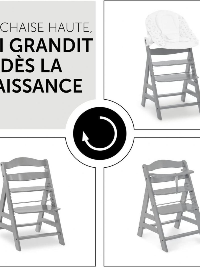 Chaise haute Alpha+B Gris Gris - Kiabi