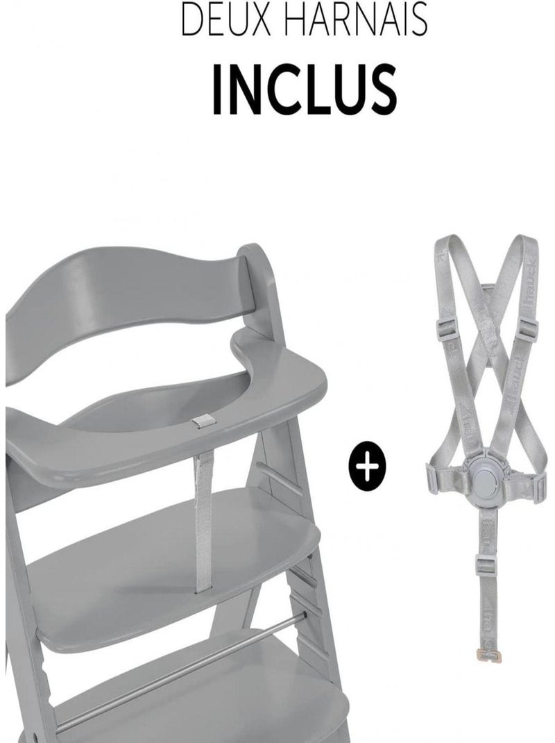 Chaise haute Alpha+B Gris Gris - Kiabi