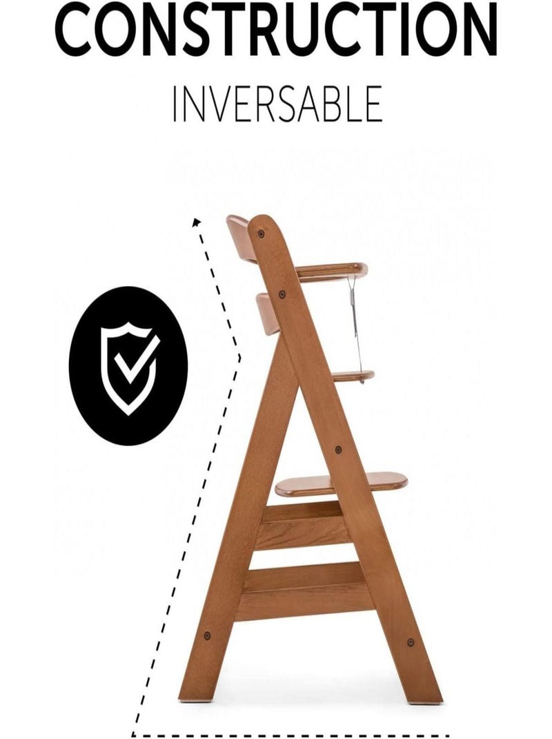Chaise haute Alpha+B Noyer Beige - Kiabi