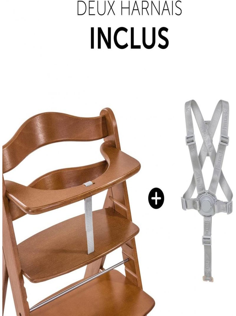 Chaise haute Alpha+B Noyer Beige - Kiabi