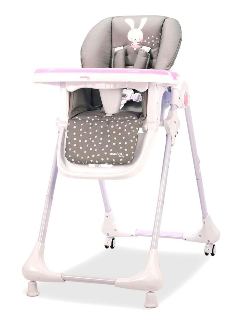 Chaise haute avec roues Baby Rabbit Rose - Kiabi