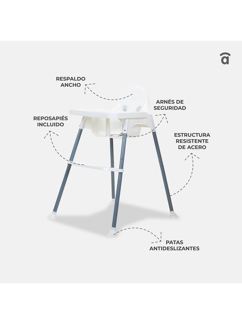 Chaise haute Basic Pro Asalvo Blanc - Kiabi