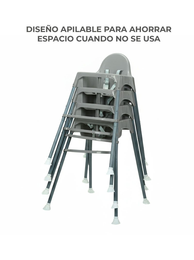 Chaise haute Basic Pro Asalvo Gris - Kiabi